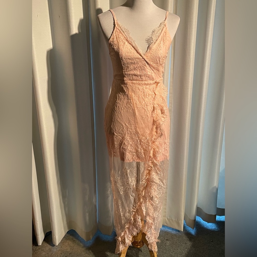 Forever 21 peach minidress with maxi overlay.
